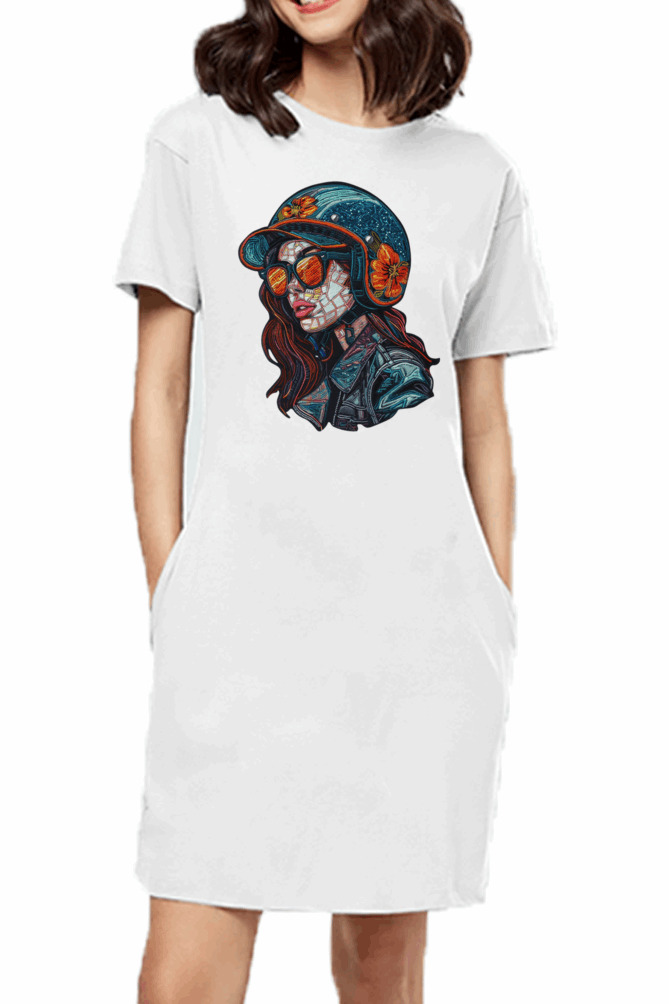 Minimalist Women T shirt Dress - Adventure premium cotton Fabric - Travel and Casual wear