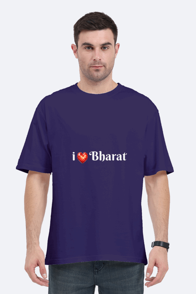 I ❤️ Bharat - Unisex Cotton Oversize Classic T shirt - Lets show some love to ourselves in style !