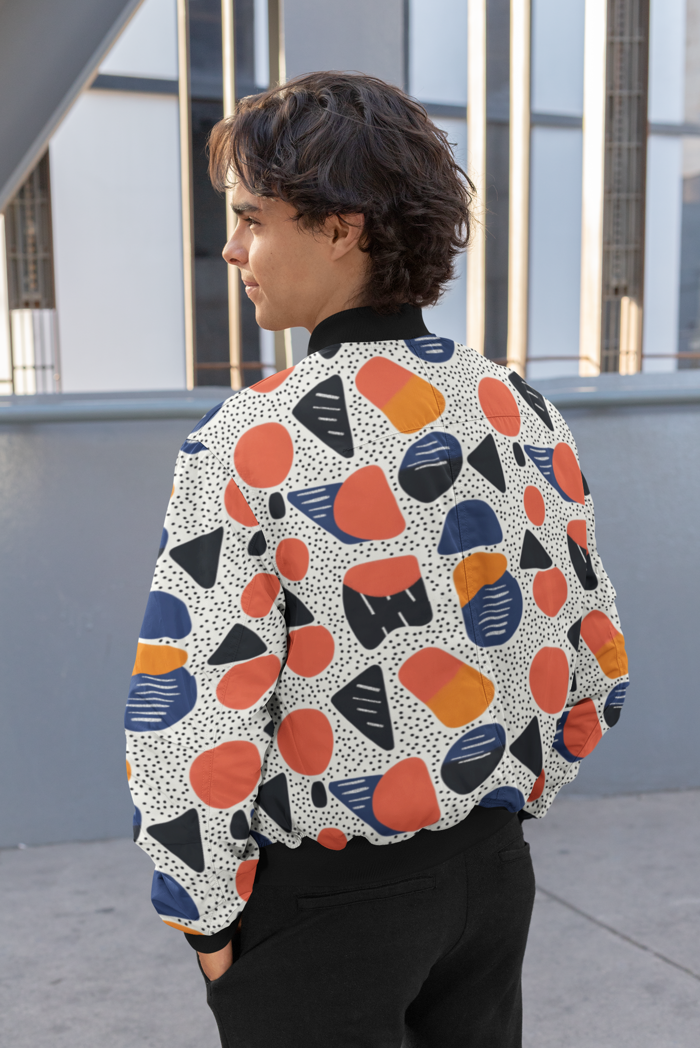 TRIANGLES AND OVALS - Wind Cheater - Premium Poly fleece Jacket