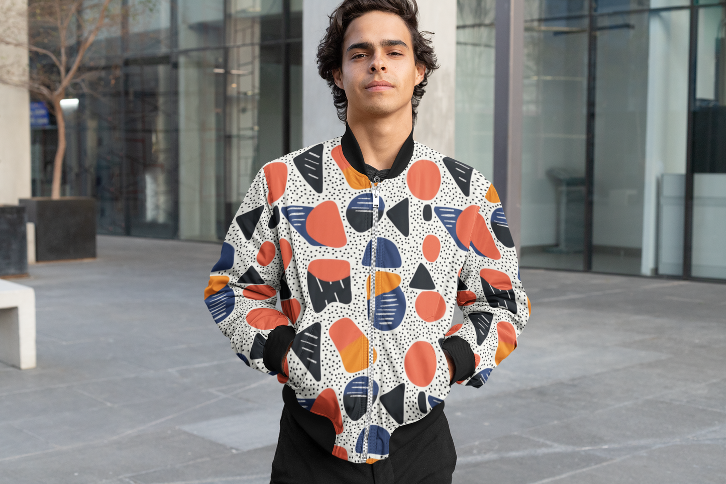 TRIANGLES AND OVALS - Wind Cheater - Premium Poly fleece Jacket