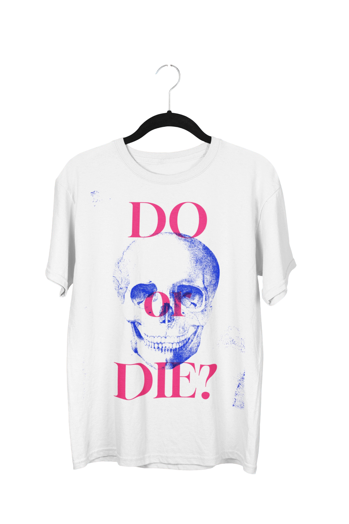 DO OR DIE -WHITE - Loose Fit  - Half Sleeve -FRONT -UNISEX OVERSIZE Cotton Tshirt