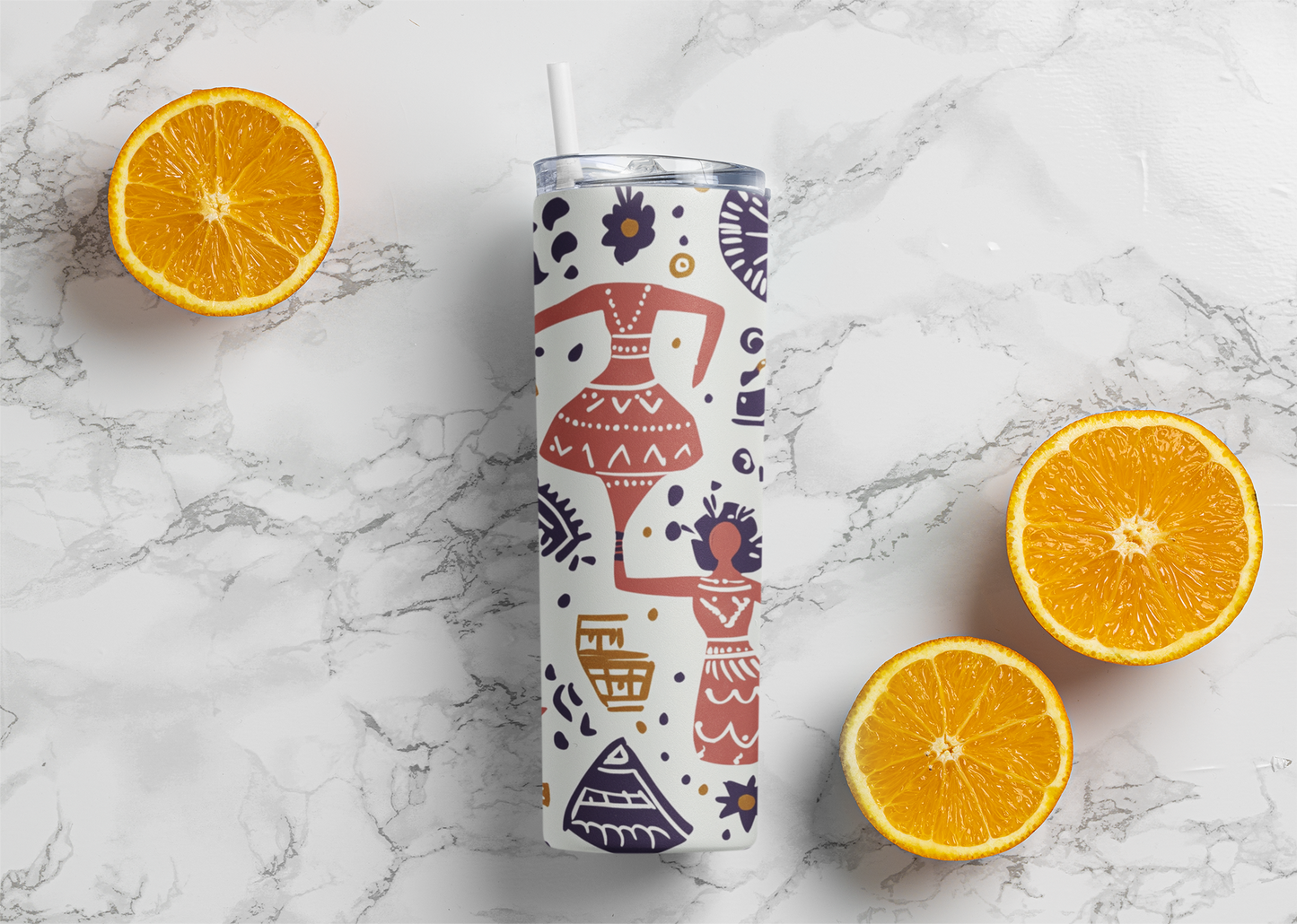 Ethereal Drop : Tumbler  600 Ml - (20 OZ )  high-quality  stainless steel and feature double-wall vacuum insulation - Folk design