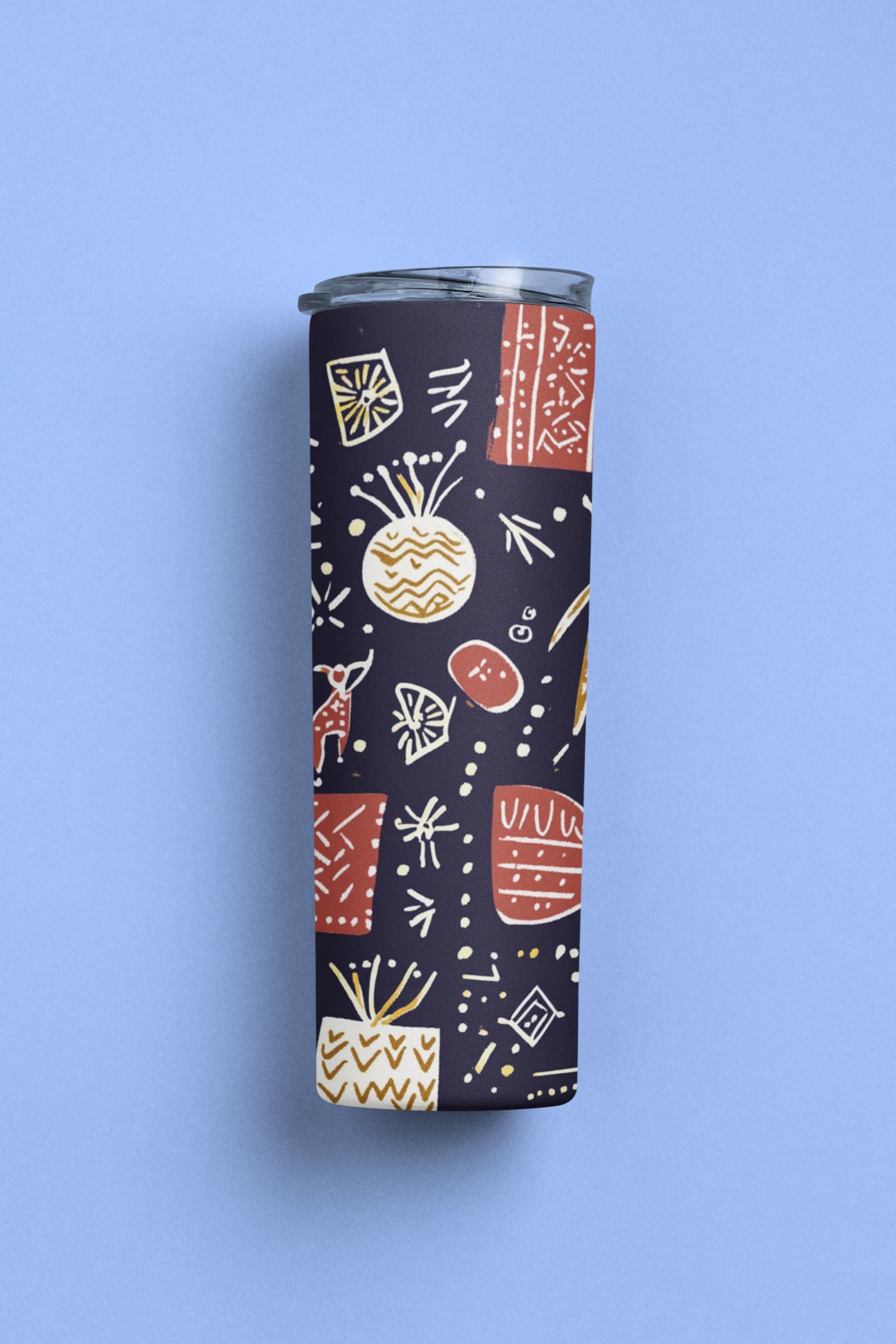 Forever Trance : Tumbler  600 Ml - (20 OZ )  high-quality  stainless steel and feature double-wall vacuum insulation - Folk design