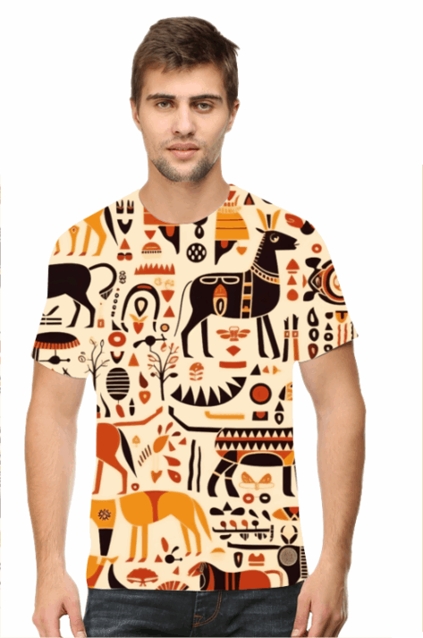 Unique Harappan Designs - Men polyster T shirt