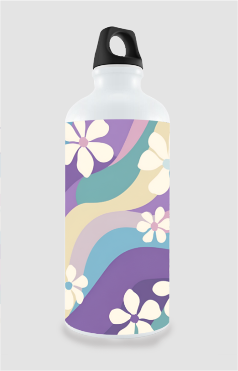 Sipper Bottle - 750 ml designer Aluminium - Wavy planet