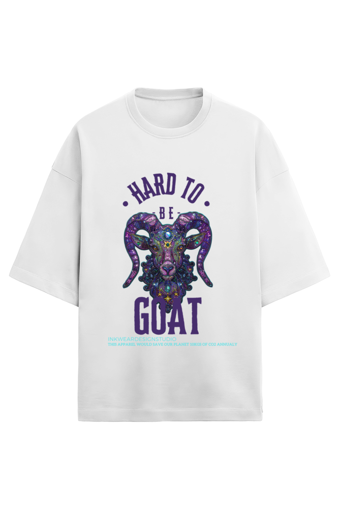 Relaxed fit T-shirt with a round neck and short sleeves - White- Unisex Premium fit - BE A GOAT - for Goodluck charm