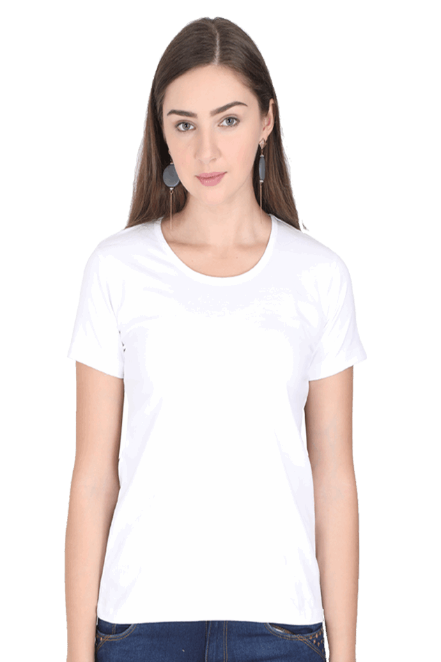 Minimalist : Women Crew neck Tshirt - Solid Casuals - premium cotton fabric for Wok and Travel