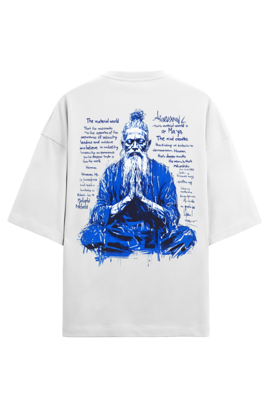 Monk - Relaxed fit T-shirt - White- Unisex Premium fit - TERRY COTTON