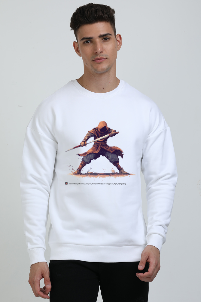 KATANA :  Premium Relaxfit -drop shoulder Heavy Sweatshirt - White - Unisex