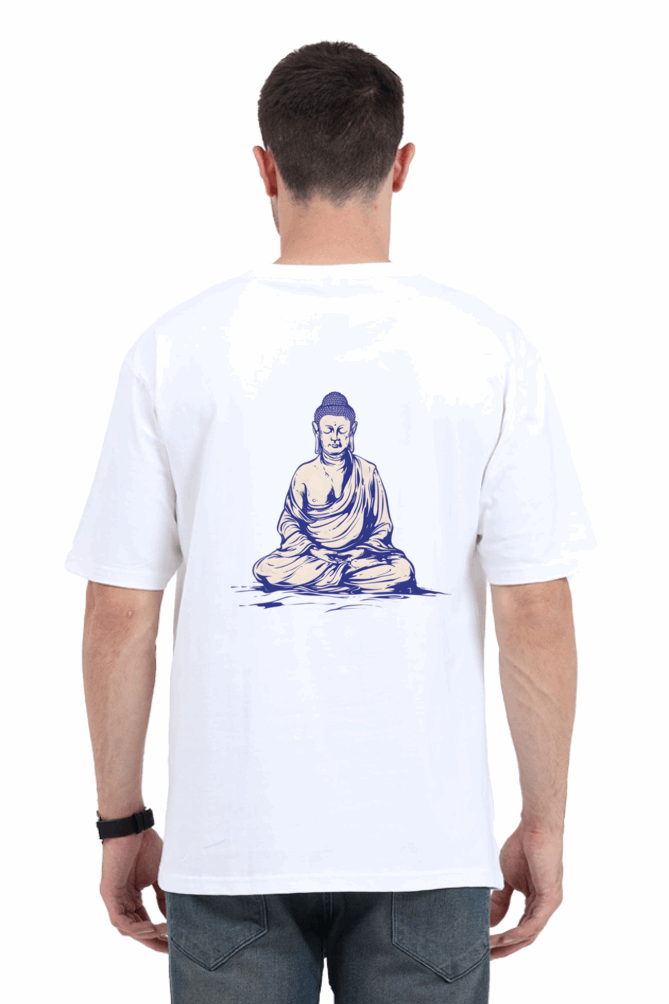 Loose Fit - Half Sleeve - Premium design Unisex cotton T-shirt - Meditative Monk