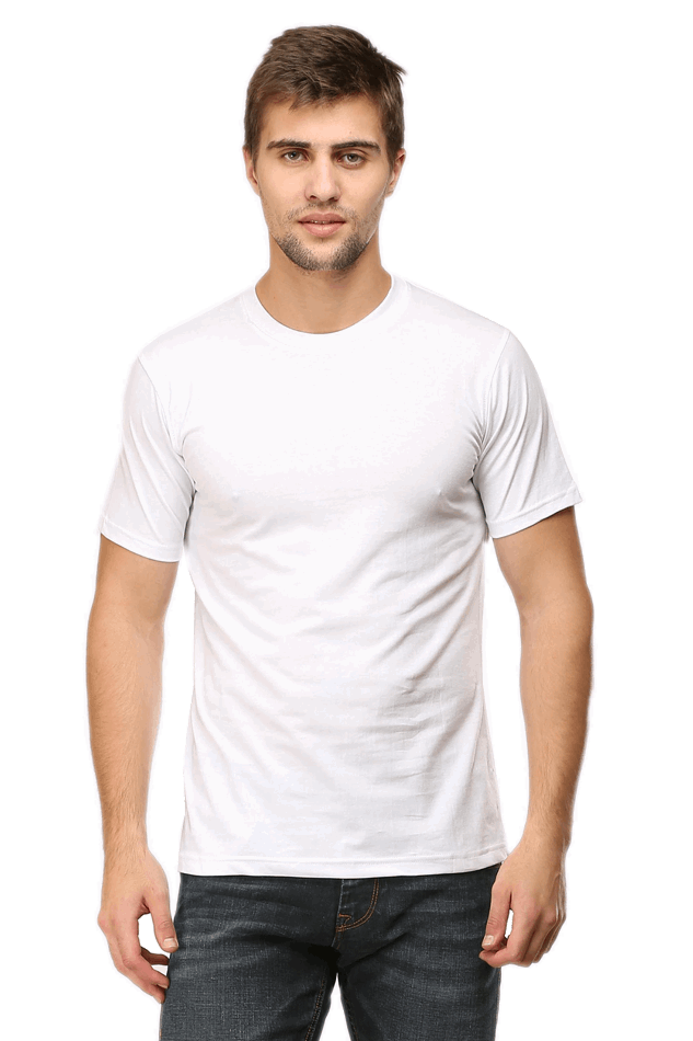 Premium Minimalist Unisex cotton T-shirt - Slim Fit - Half Sleeve - White