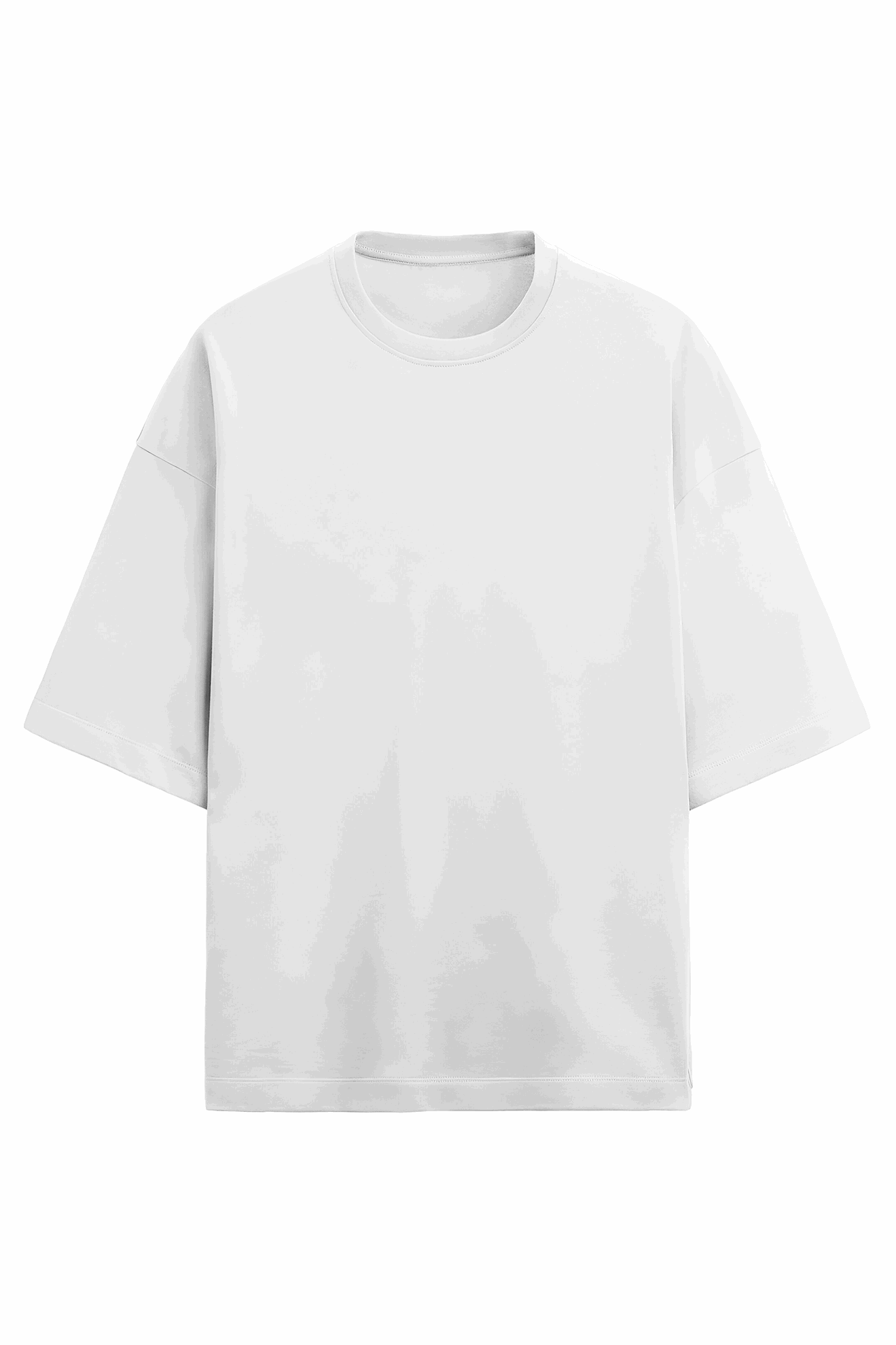 Relaxed fit T-shirt with a round neck and short sleeves - White