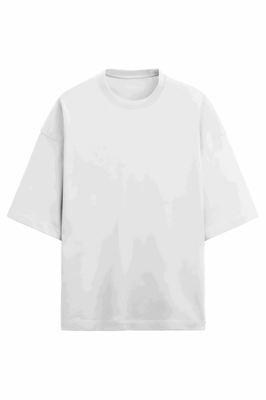 Relaxed fit T-shirt with a round neck and short sleeves - White