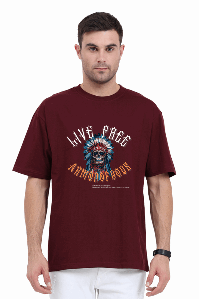 Live Free Armor of Gods -Unisex Oversize classic Cotton Tshirt - GOD Wings - Armor of Gods