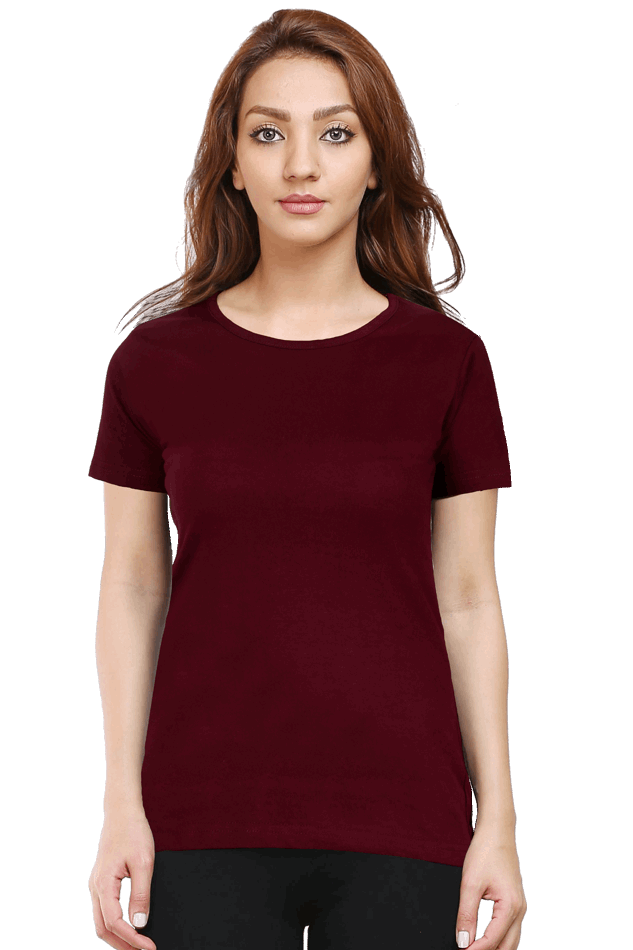 Minimalist : Women Crew neck Tshirt - Solid Casuals - premium cotton fabric for Wok and Travel