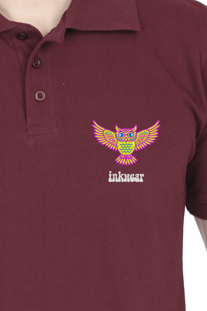 Unisex Polo T-shirt - For Office and Casual wear: Inkwear Owl logo