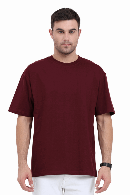 Loose Fit - Half Sleeve - Maroon - Premium Minimalist Unisex cotton T-shirt