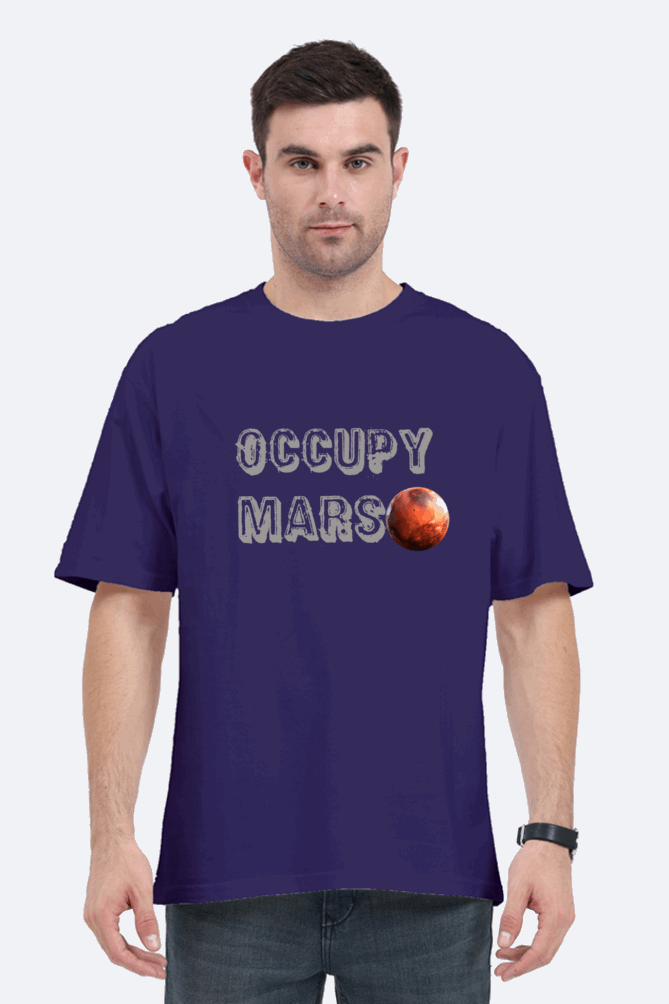 Occupy Mars - Cotton Oversize Classic T shirt - Lets prepare for Battle ! 🌍