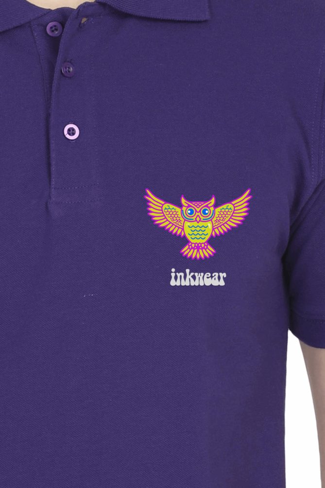 Unisex Polo T-shirt - For Office and Casual wear: Inkwear Owl logo