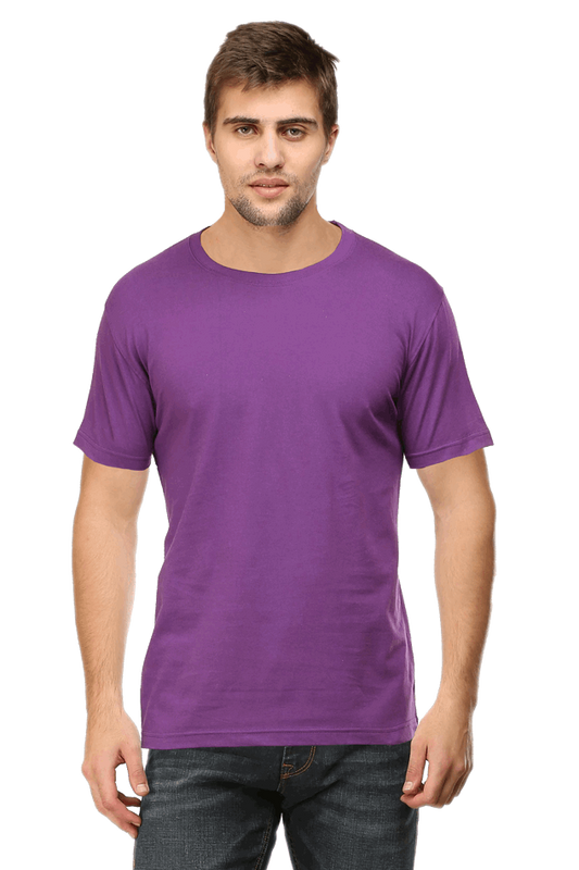 Premium Minimalist Unisex cotton T-shirt - Slim Fit - Half Sleeve - Purple