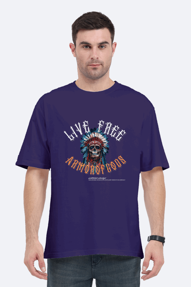 Live Free Armor of Gods -Unisex Oversize classic Cotton Tshirt - GOD Wings - Armor of Gods