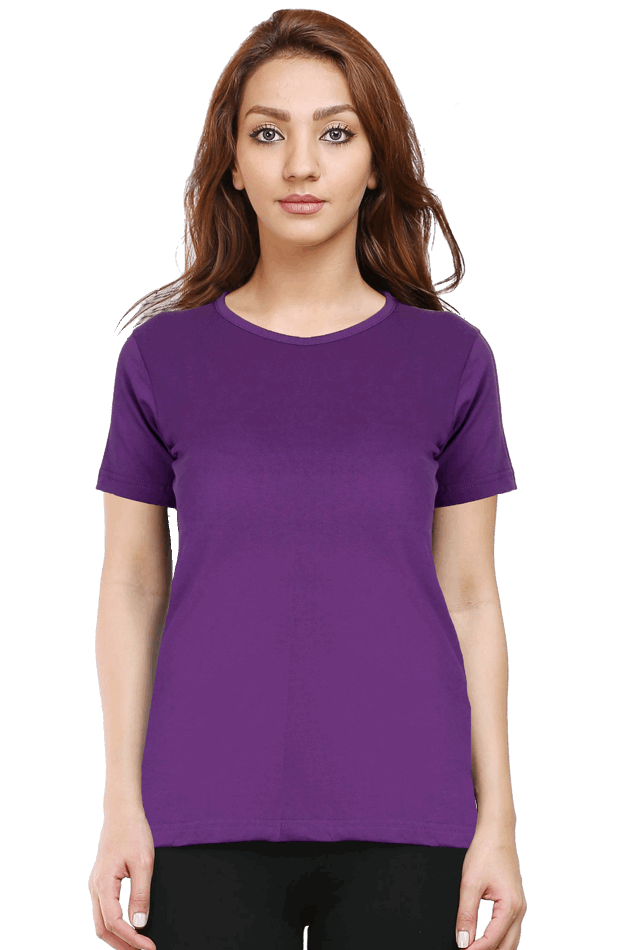 Minimalist : Women Crew neck Tshirt - Solid Casuals - premium cotton fabric for Wok and Travel