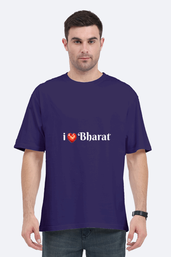 I ❤️ Bharat - Unisex  Cotton Oversize Classic T shirt - Lets show some love to ourselves in style !