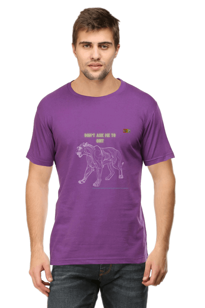 The BIG LION: DONT QUIT ATTITUDE : Premium Minimalist Unisex cotton T-shirt - Art for your wardrobe