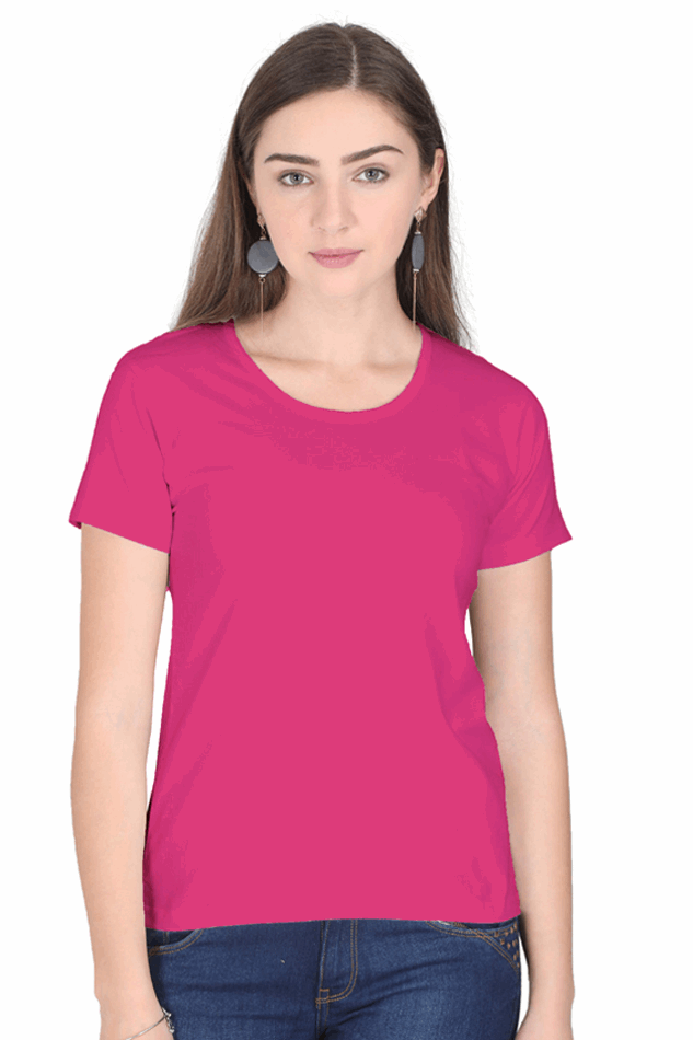 Minimalist : Women Crew neck Tshirt - Solid Casuals - premium cotton fabric for Wok and Travel