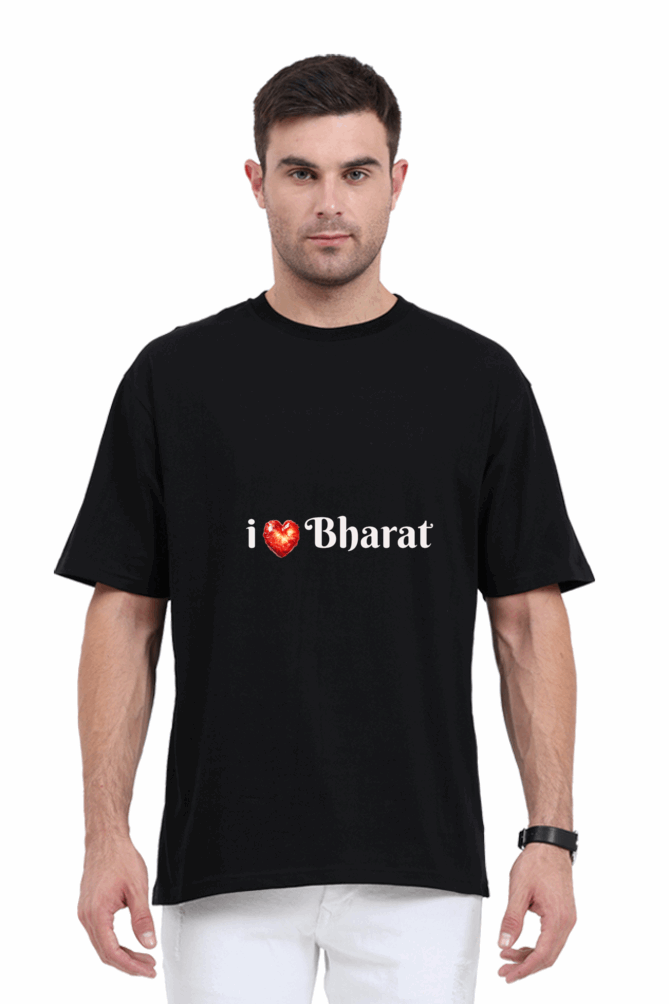 I ❤️ Bharat - Unisex  Cotton Oversize Classic T shirt - Lets show some love to ourselves in style !