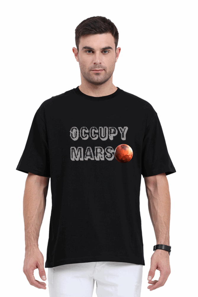 Occupy Mars - Cotton Oversize Classic T shirt - Lets prepare for Battle ! 🌍