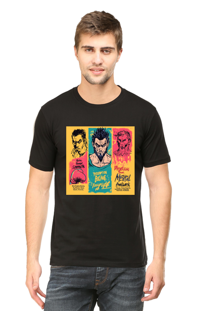 Redemption - Black and multi color -Premium Design Unisex cotton T-shirt - Slim Fit - Half Sleeve