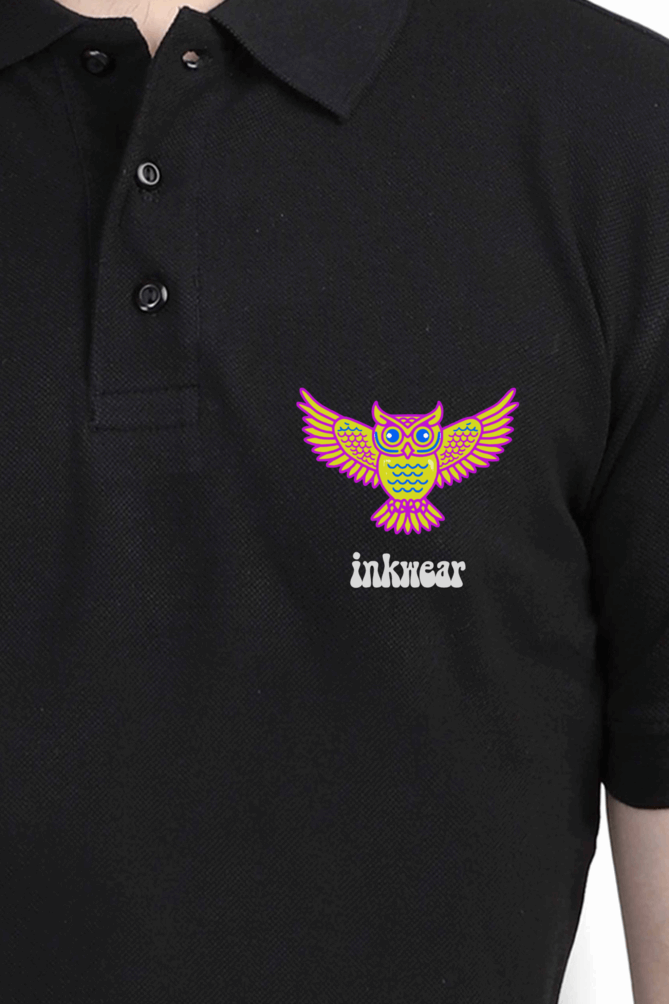 Unisex Polo T-shirt - For Office and Casual wear: Inkwear Owl logo