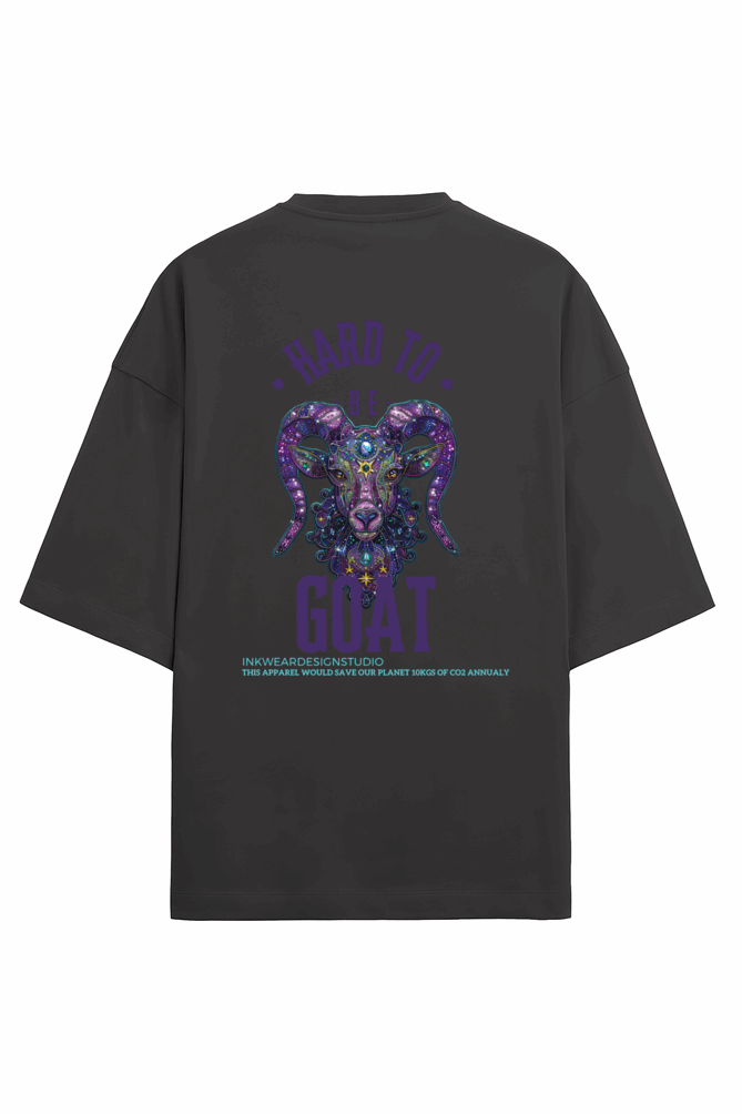 Terry Cotton - Oversize drop shoulder - Unisex Premium fit - BE A GOAT - for Goodluck charm - BACK DESIGN