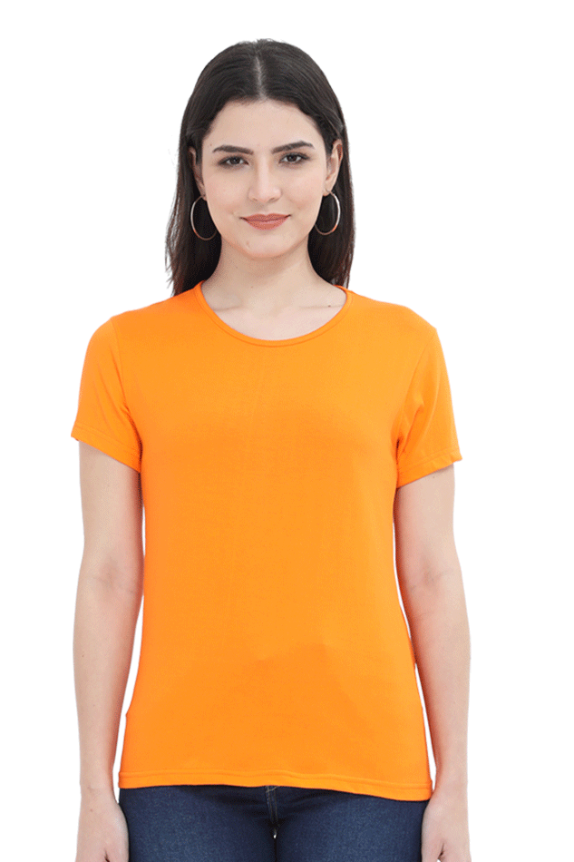 Minimalist : Women Crew neck Tshirt - Solid Casuals - premium cotton fabric for Wok and Travel