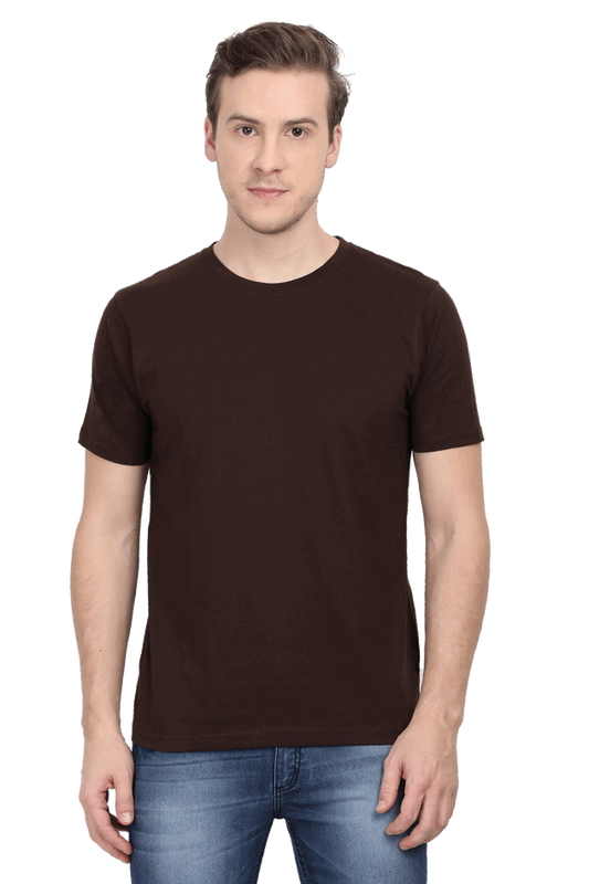 Premium Minimalist Unisex cotton T-shirt - Slim Fit - Half Sleeve - Coffee Brown