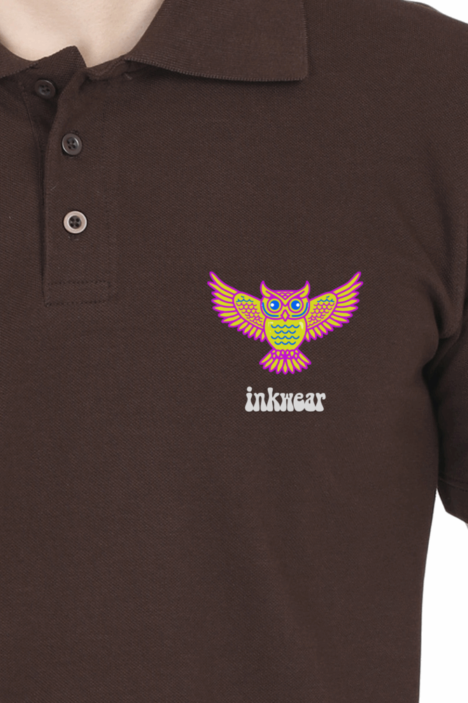 Unisex Polo T-shirt - For Office and Casual wear: Inkwear Owl logo