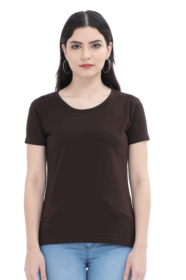 Minimalist : Women Crew neck Tshirt - Solid Casuals - premium cotton fabric for Wok and Travel