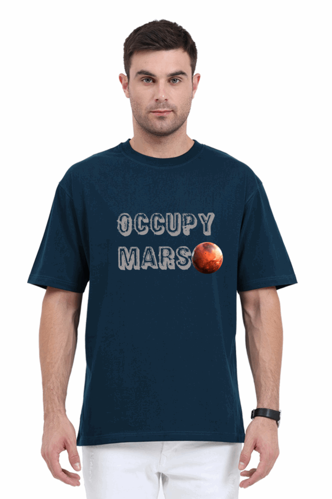 Occupy Mars - Cotton Oversize Classic T shirt - Lets prepare for Battle ! 🌍