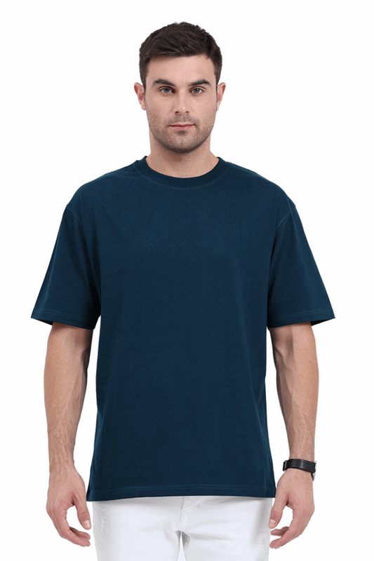 Loose Fit - Half Sleeve - Petrol Blue - Premium Minimalist Unisex cotton T-shirt