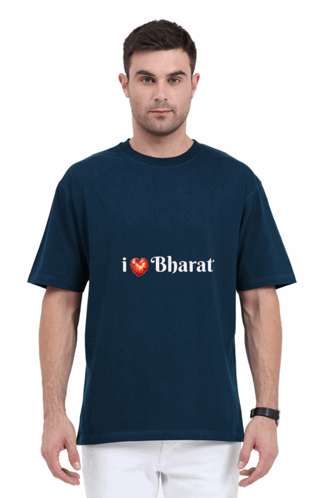 I ❤️ Bharat - Unisex  Cotton Oversize Classic T shirt - Lets show some love to ourselves in style !