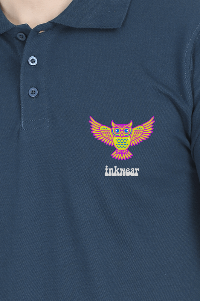 Unisex Polo T-shirt - For Office and Casual wear: Inkwear Owl logo