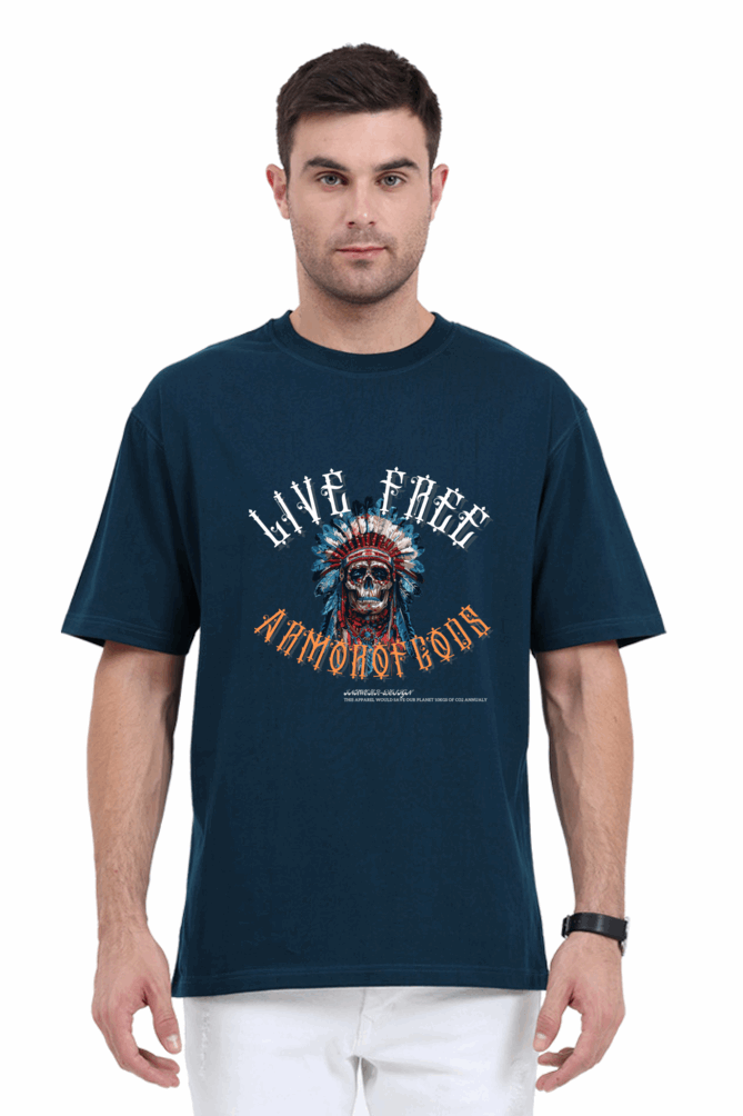 Live Free Armor of Gods -Unisex Oversize classic Cotton Tshirt - GOD Wings - Armor of Gods