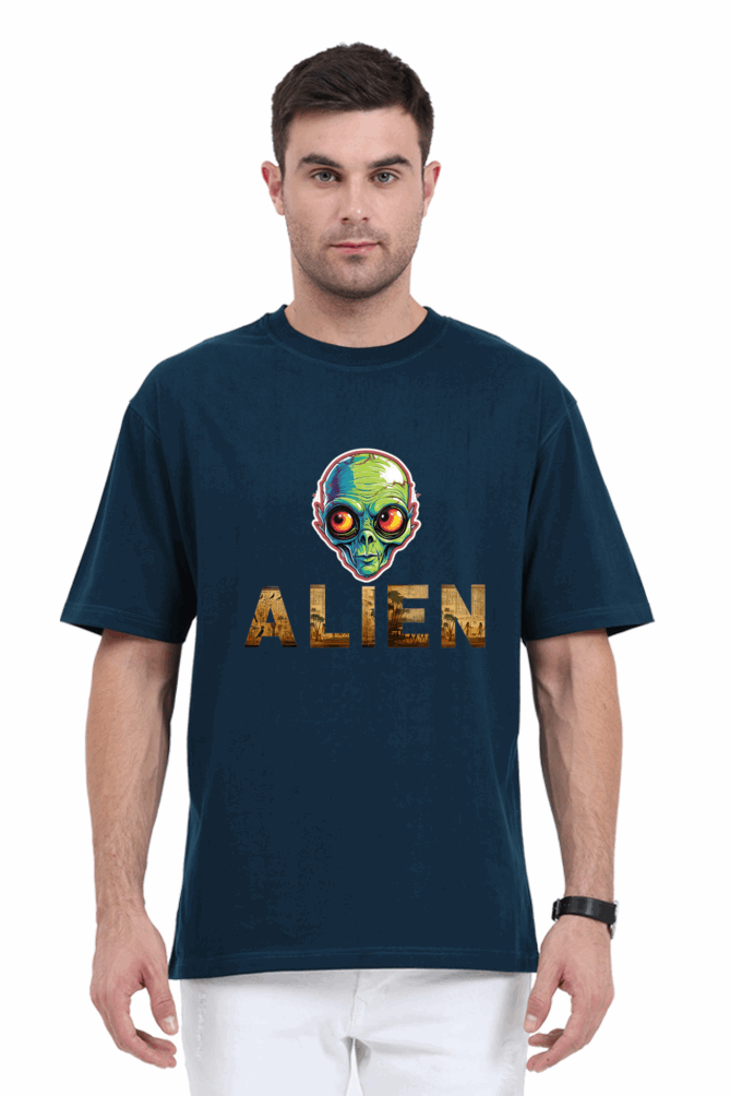 Designer Alien Life - Oversized T shirt , Unisex cotton