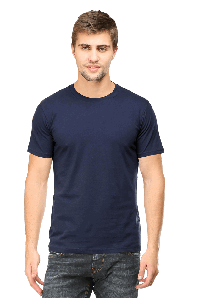 Premium Minimalist Unisex cotton T-shirt - Slim Fit - Half Sleeve - Navy Blue