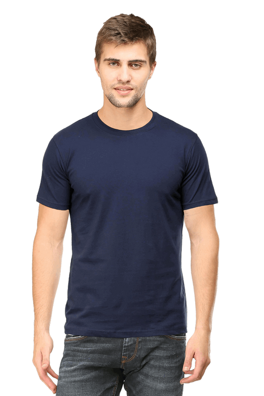 Premium Minimalist Unisex cotton T-shirt - Slim Fit - Half Sleeve - Navy Blue