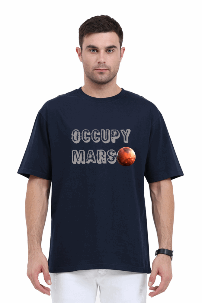 Occupy Mars - Cotton Oversize Classic T shirt - Lets prepare for Battle ! 🌍