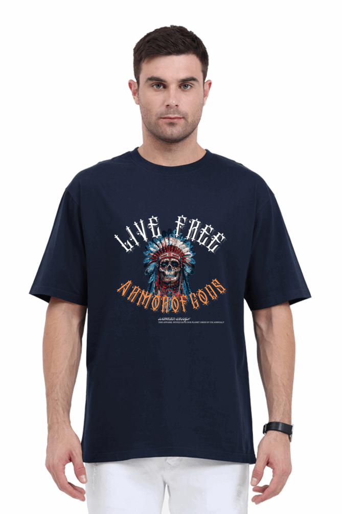 Live Free Armor of Gods -Unisex Oversize classic Cotton Tshirt - GOD Wings - Armor of Gods