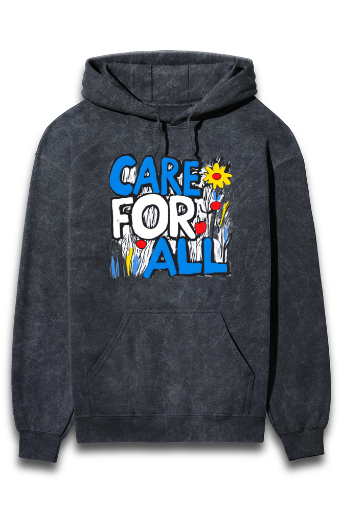 Care for all : The Acid Wash Hooded Sweatshirt - Unisex fit - Light weight