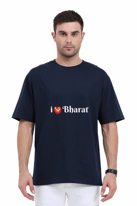 I ❤️ Bharat - Unisex  Cotton Oversize Classic T shirt - Lets show some love to ourselves in style !